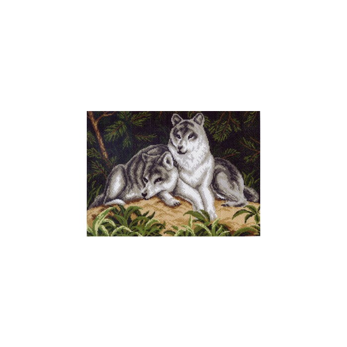 "Матренин посад" канва с рисунком арт.0614 "Волчья пара" 37*49см