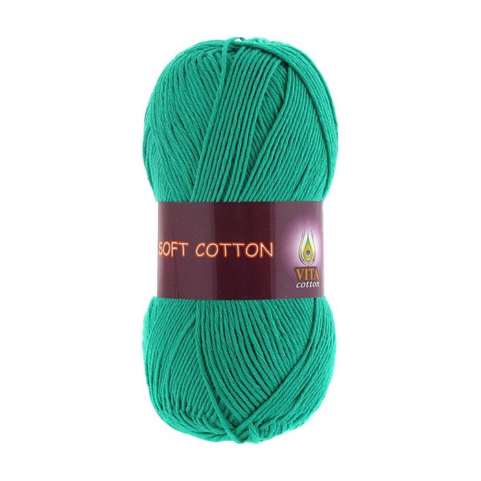 Пряжа Vita-cotton "Soft cotton" 1819 Изумрудный 100% хлопок 175 м 50гр