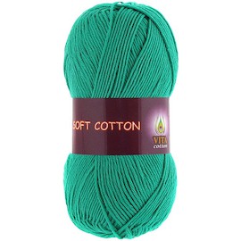 Пряжа Vita-cotton "Soft cotton" 1819 Изумрудный 100% хлопок 175 м 50гр