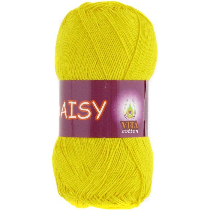 Пряжа Vita-cotton "Daisy" 4424 Жёлтый 100% мерсеризованный хлопок 295 м 50 м