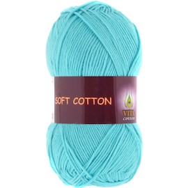 Пряжа Vita-cotton "Soft cotton" 1809 Бирюзовый 100% хлопок 175 м 50гр