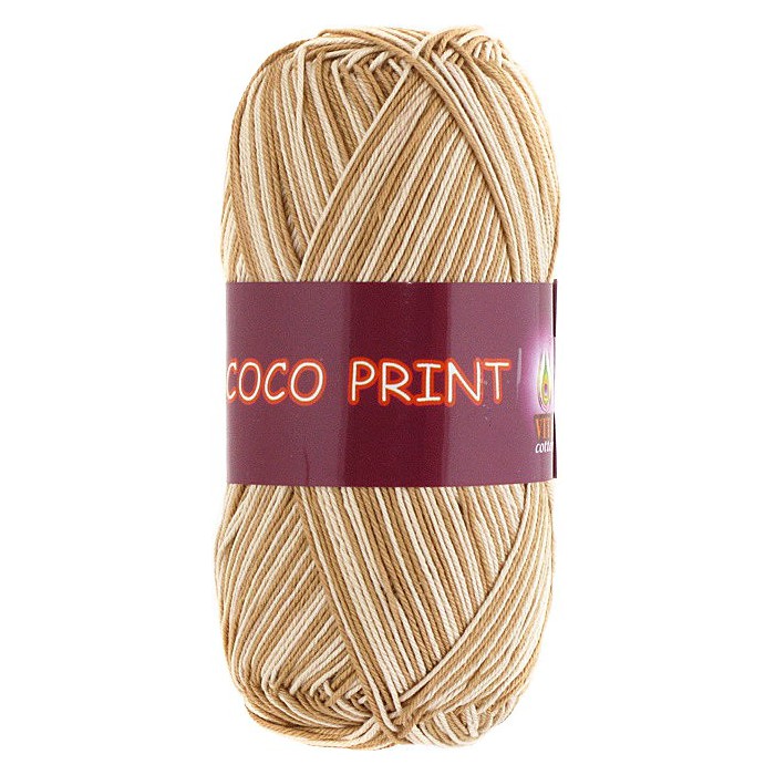 Vita cotton Coco print 4679 Светло-бежевый меланж 100% мерсеризованный хлопок 240 м 50м