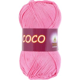 Пряжа д/вяз. Vita cotton Coco 3854 Св.розовый 100% мерсеризованный хлопок 240 м 50гр
