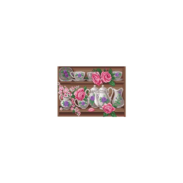 "Матренин посад" канва с рисунком арт.1868 "Розовый сервис" 37*49см