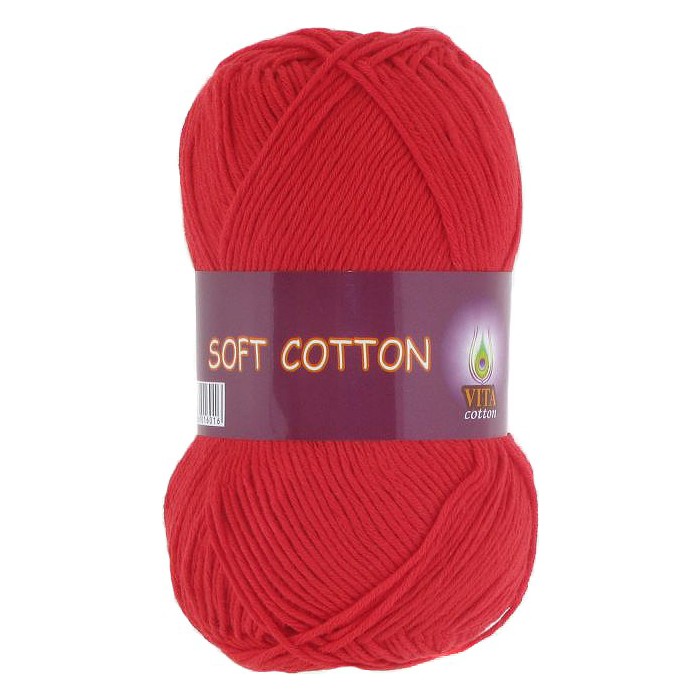 Vita cotton Soft cotton 1828 Красный 100% хлопок 175 м 50гр
