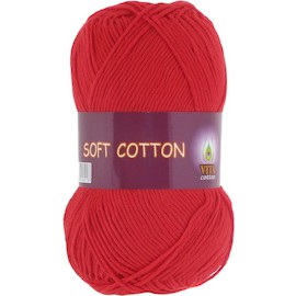 Пряжа Vita-cotton "Soft cotton" 1828 Красный 100% хлопок 175 м 50гр
