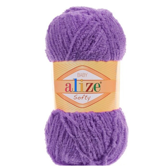 Пряжа Alize "Softy" 044 цв.темно фиолетовый 100% микрополиэстр 50гр. 115м