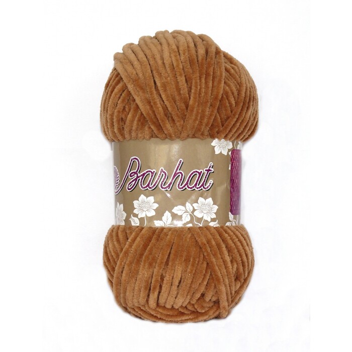 Пряжа плюшевая Spago yarn "Barhat" 41 цв.светло-коричневый 100% полиэстер 100 гр 120 м