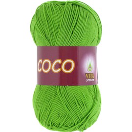 Vita cotton Coco 3861 Ярко-зелёный 100% мерсеризованный хлопок 240 м 50гр