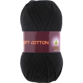 Пряжа Vita-cotton "Soft cotton" 1802 Чёрный 100% хлопок 175 м 50гр