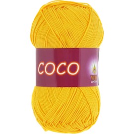 Пряжа д/вяз. Vita cotton Coco 3863 Жёлтый 100% мерсеризованный хлопок 240 м 50гр