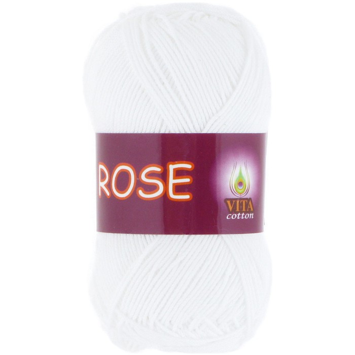 Vita cotton Rose 3901 Белый 100% хлопок двойной мерсеризации 150м 50 гр