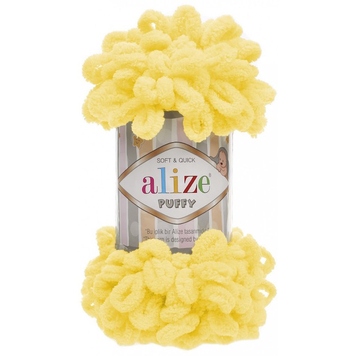 Alize PUFFY 216 желтый 100% микрополиэстер	100 гр	9,5 метров