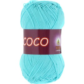 Vita cotton Coco 3867 Св.зел.бирюза 100% мерсеризованный хлопок 240 м 50гр