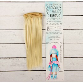Волосы - тресс для кукол "Прямые" длина волос 15см ширина 100см №88