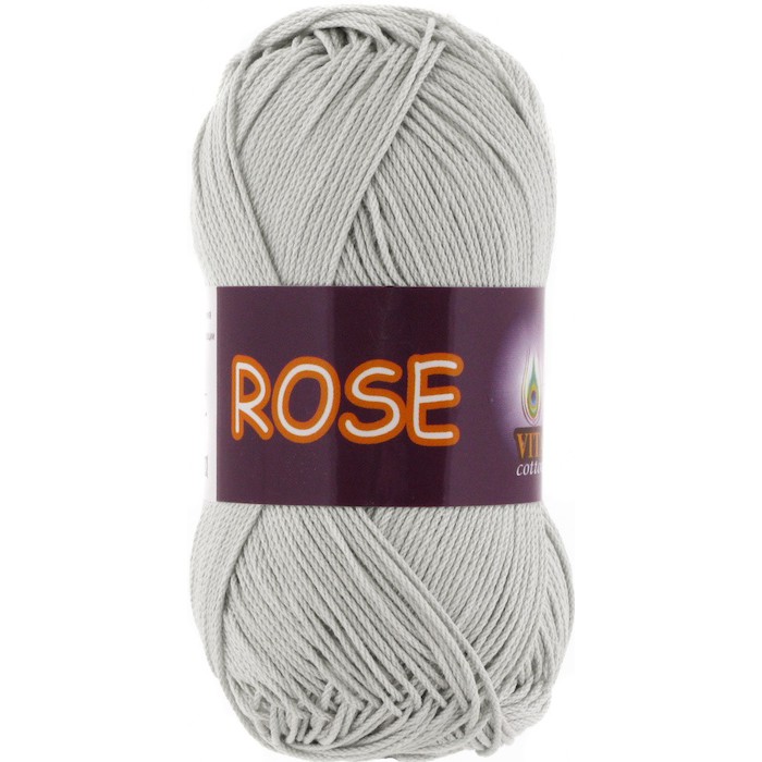 Пряжа Vita-cotton "Rose" 3939 Серебро 100% хлопок двойной мерсеризации 150м 50 гр