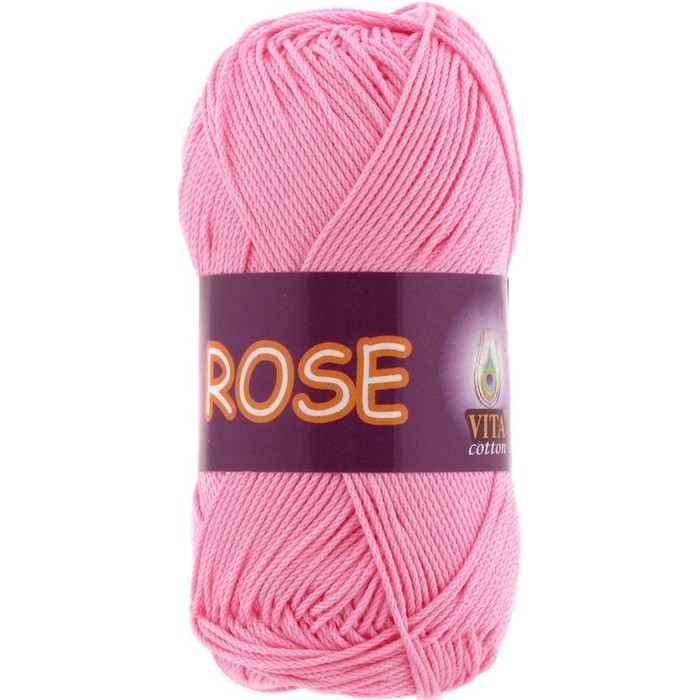 Пряжа д/вяз. Vita cotton Rose 3933 Светло-розовый 100% хлопок двойной мерсеризации 150м 50 гр
