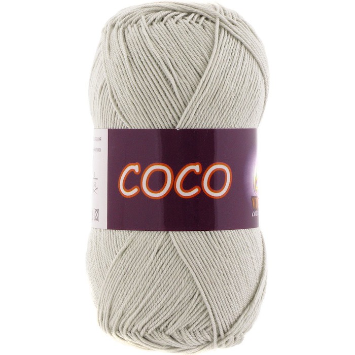 Vita cotton Coco 3887 Светло-серый 100% мерсеризованный хлопок 240 м 50гр