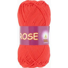 Пряжа Vita-cotton "Rose" 4252 Оранжевый коралл 100% хлопок двойной мерсеризации 150м 50 гр