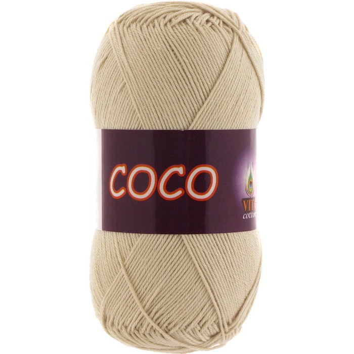 Vita cotton Coco 3889 Св.бежевый 100% мерсеризованный хлопок 240 м 50гр