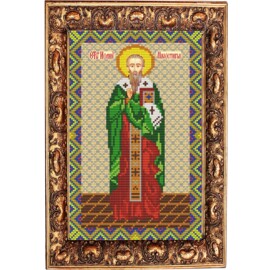 "Яблочный Спас" Схема  для вышивания бисером Икона Св. Иоанна Милостивого 16,5*26,5 см