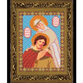 "Яблочный Спас" Набор для вышивания бисером Икона Святых Петра и Февронии Муромских 12,4*18 см