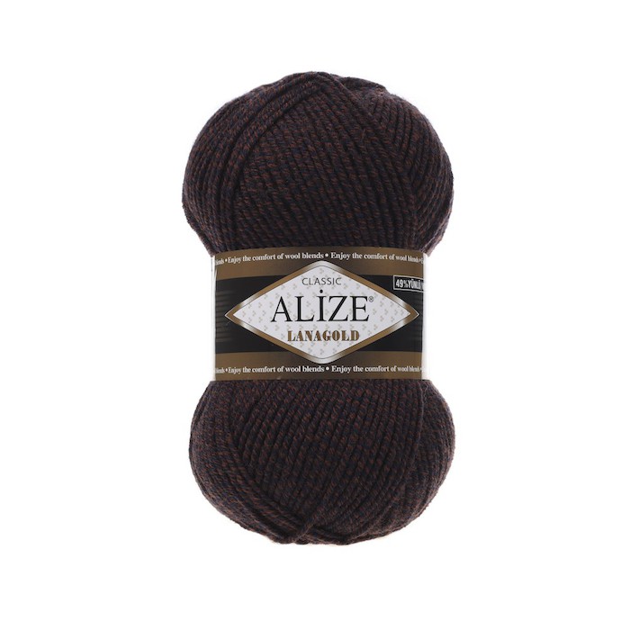 Alize Lanagold 903 сине коричневый меланж 49% шерсть, 51% акрил 100 гр 240 метров
