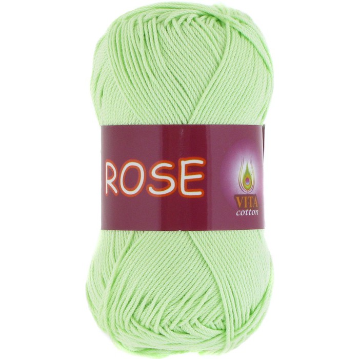 Пряжа д/вяз. Vita cotton Rose 3910 Светло-салатовый 100% хлопок двойной мерсеризации 150м 50 гр
