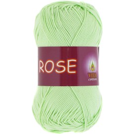 Пряжа Vita-cotton "Rose" 3910 Светло-салатовый 100% хлопок двойной мерсеризации 150м 50 гр