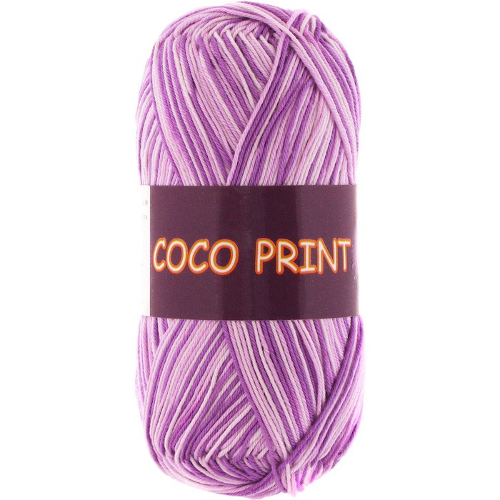 Vita cotton Coco print 4670 Сиреневый меланж 100% мерсеризованный хлопок 240 м 50м