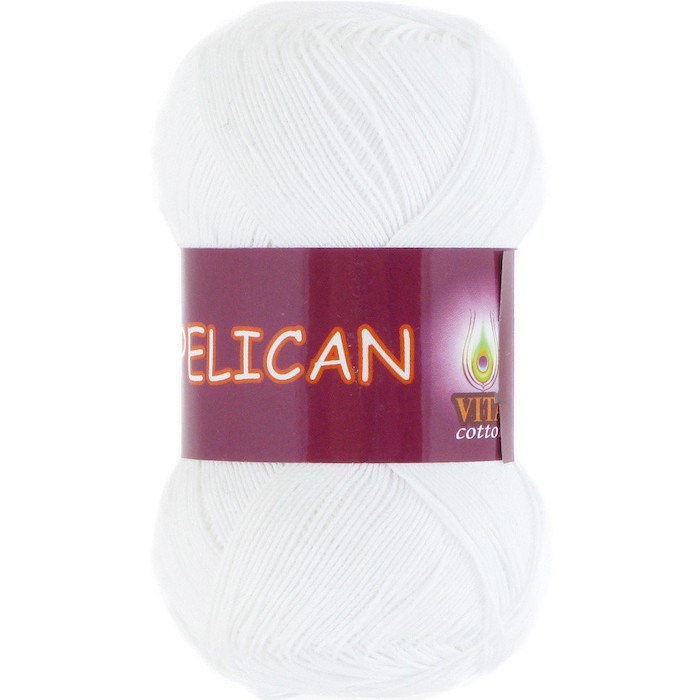 Vita cotton Pelican 3951 Белый 100% хлопок двойной мерсеризации 330м 50гр