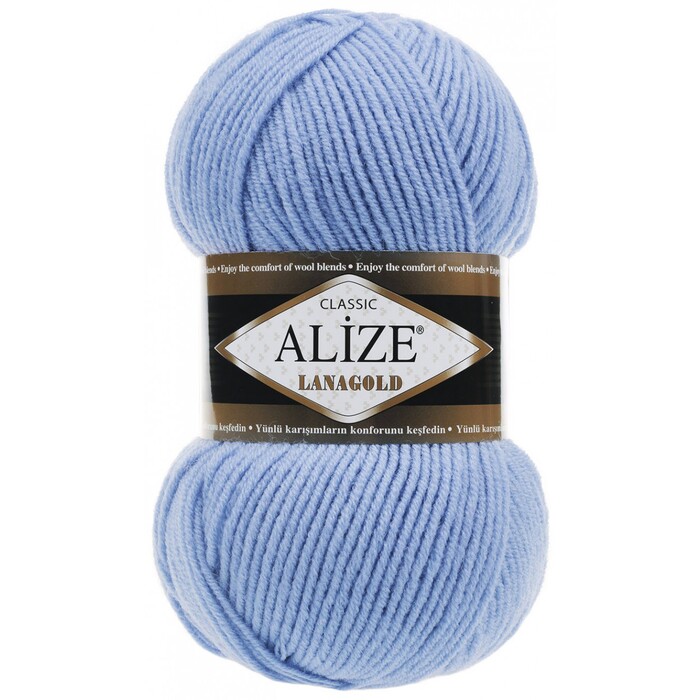 Пряжа Alize "Lanagold"  40 голубой 49% шерсть, 51% акрил 100 гр 240 метров