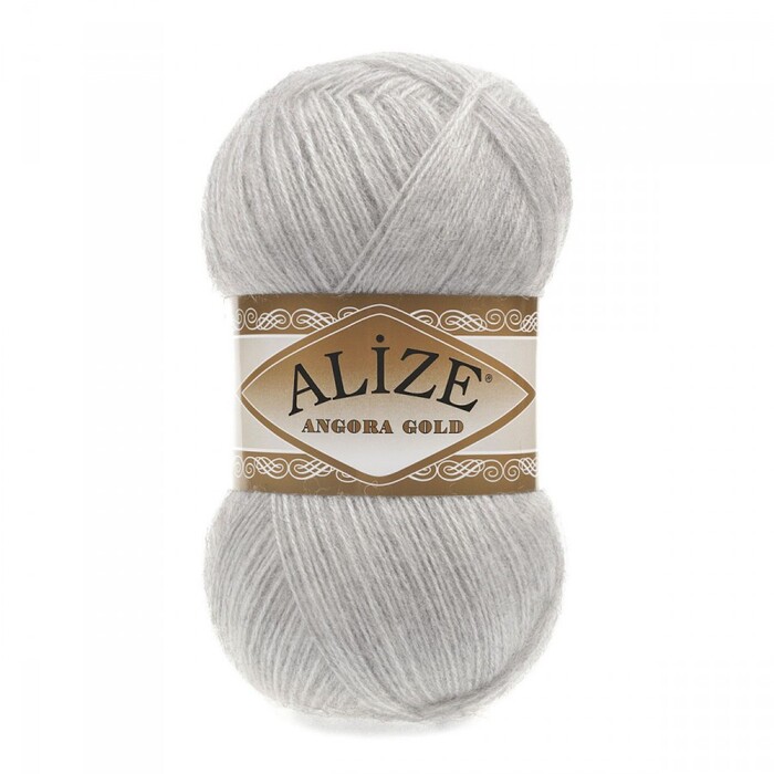 Пряжа для вязания Alize Angora gold 208 св.серый меланж 20% шерсть, 80% акрил	100 гр	550 м