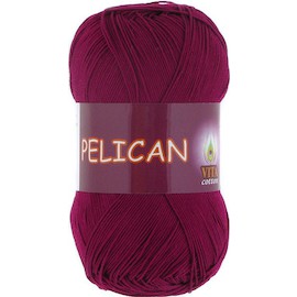 Пряжа Vita-cotton "Pelican" 3955 Винный 100% хлопок двойной мерсеризации 330м 50гр