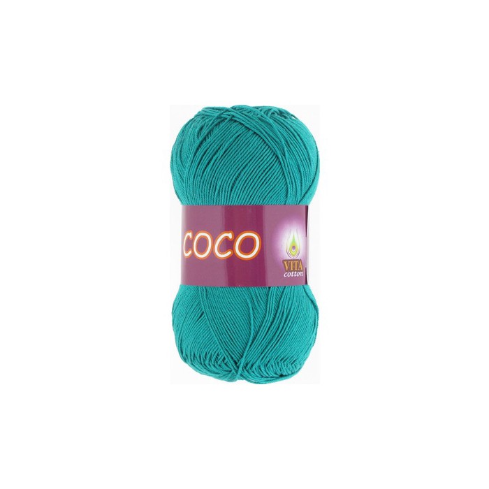 Vita cotton Coco 4316 Т.зел.бирюза 100% мерсеризованный хлопок 240 м 50гр