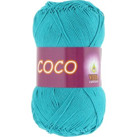 Пряжа Vita-cotton "Coco" 4315 Т.зел.бирюза 100% мерсеризованный хлопок 240 м 50гр