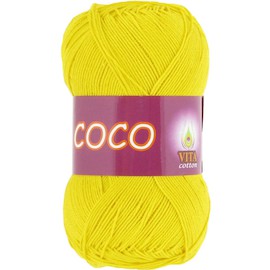 Vita cotton Coco 4320 Ярко-желтый 100% мерсеризованный хлопок 240 м 50гр