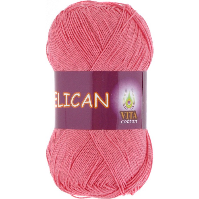 Vita cotton Pelican 3972 Розовый коралл 100% хлопок двойной мерсеризации 330м 50гр