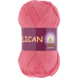 Пряжа Vita-cotton "Pelican" 3972 Розовый коралл 100% хлопок двойной мерсеризации 330м 50гр