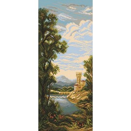 "Матренин посад" канва с рисунком арт.1309 "Пейзаж с замком" 24*47см