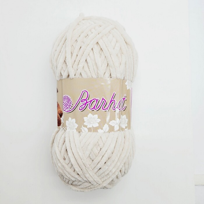 Пряжа плюшевая Spago yarn "Barhat" 34 цв.льняной 100% полиэстер 100 гр 120 м