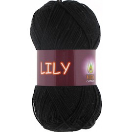 Пряжа Vita-cotton "Lily" 1602 Чёрный 100% мерсеризованный хлопок 125 м 50 г