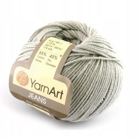 YarnArt JEANS 49 серый светлый 55% хлопок, 45% полиакрил.160 м 50 г
