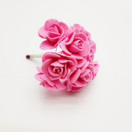 Букетик розы 10 шт. цв. розовый материал фоамиран d 2 см