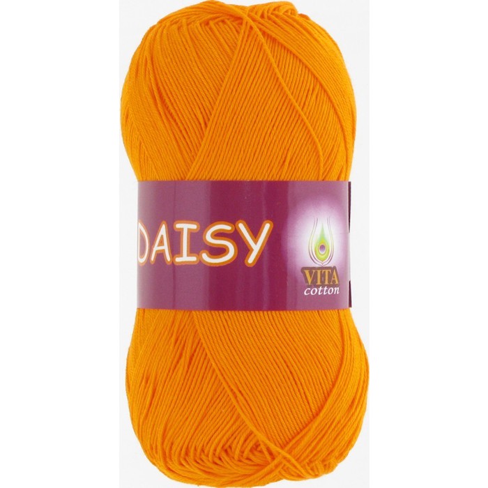 Пряжа Vita-cotton "Daisy" 4422 Оранжевый 100% мерсеризованный хлопок 295 м 50 м
