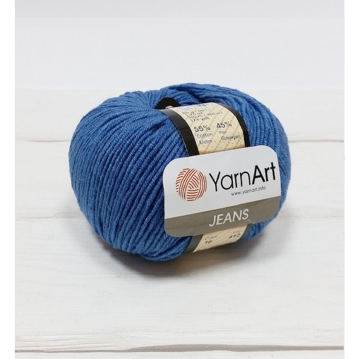 YarnArt JEANS 16 синий 55% хлопок, 45% полиакрил.160 м 50 г