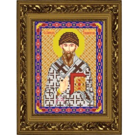 "Яблочный Спас" Схема для вышивания бисером Икона Святителя Спиридона Тримифунтского 15*20 см