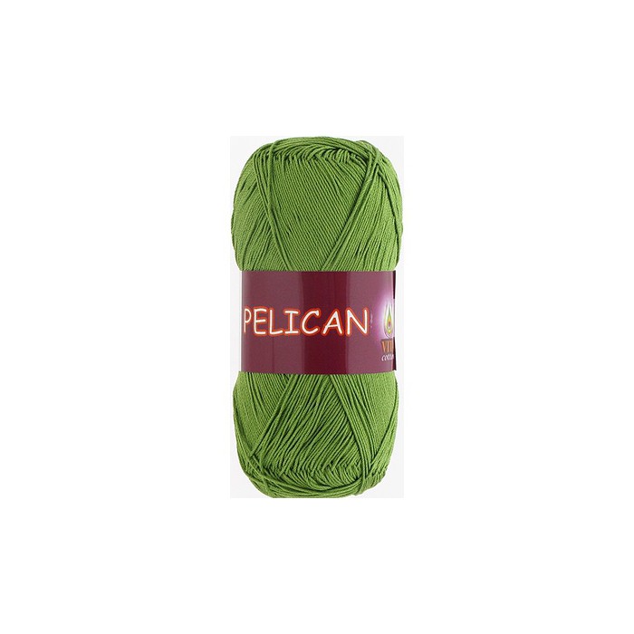 Пряжа Vita-cotton "Pelican" 3995 Зелёная трава 100% хлопок двойной мерсеризации 330м 50гр