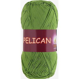 Vita cotton Pelican 3995 Зелёная трава 100% хлопок двойной мерсеризации 330м 50гр