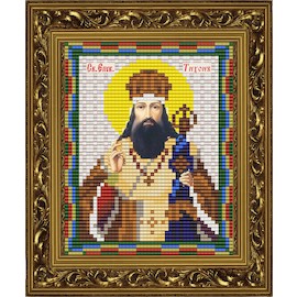 "Яблочный Спас" Набор для вышивания бисером Икона Св. епископа Тихона 10*13 см